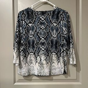 The Limited Snakeskin Blouse with Side Zippers